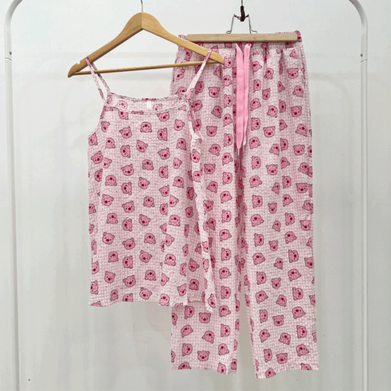 핑크 피그 투피스 잠옷 (1 color)