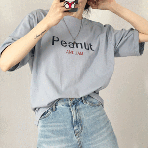 피넛 프린팅 반팔 티셔츠 (4 color)